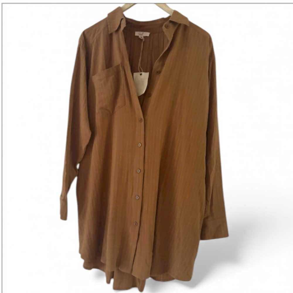 Easel Pinstripe Shirt Dress NWT
